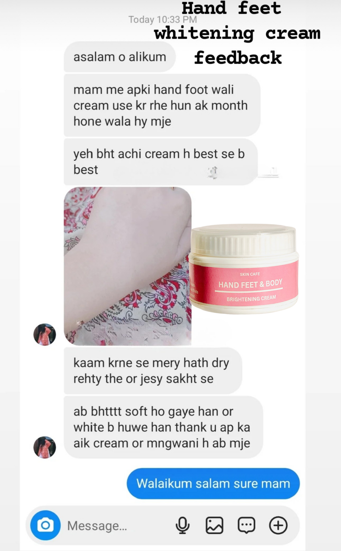 HAND FEET WHITENING CREAM (7 DAYS GURRANTTEE RESULTS )