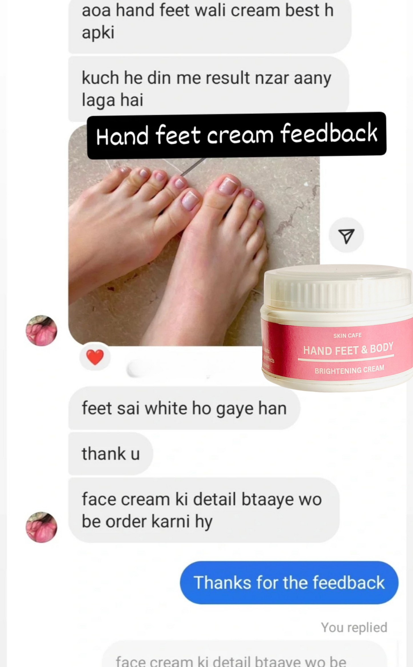 HAND FEET WHITENING CREAM (7 DAYS GURRANTTEE RESULTS )