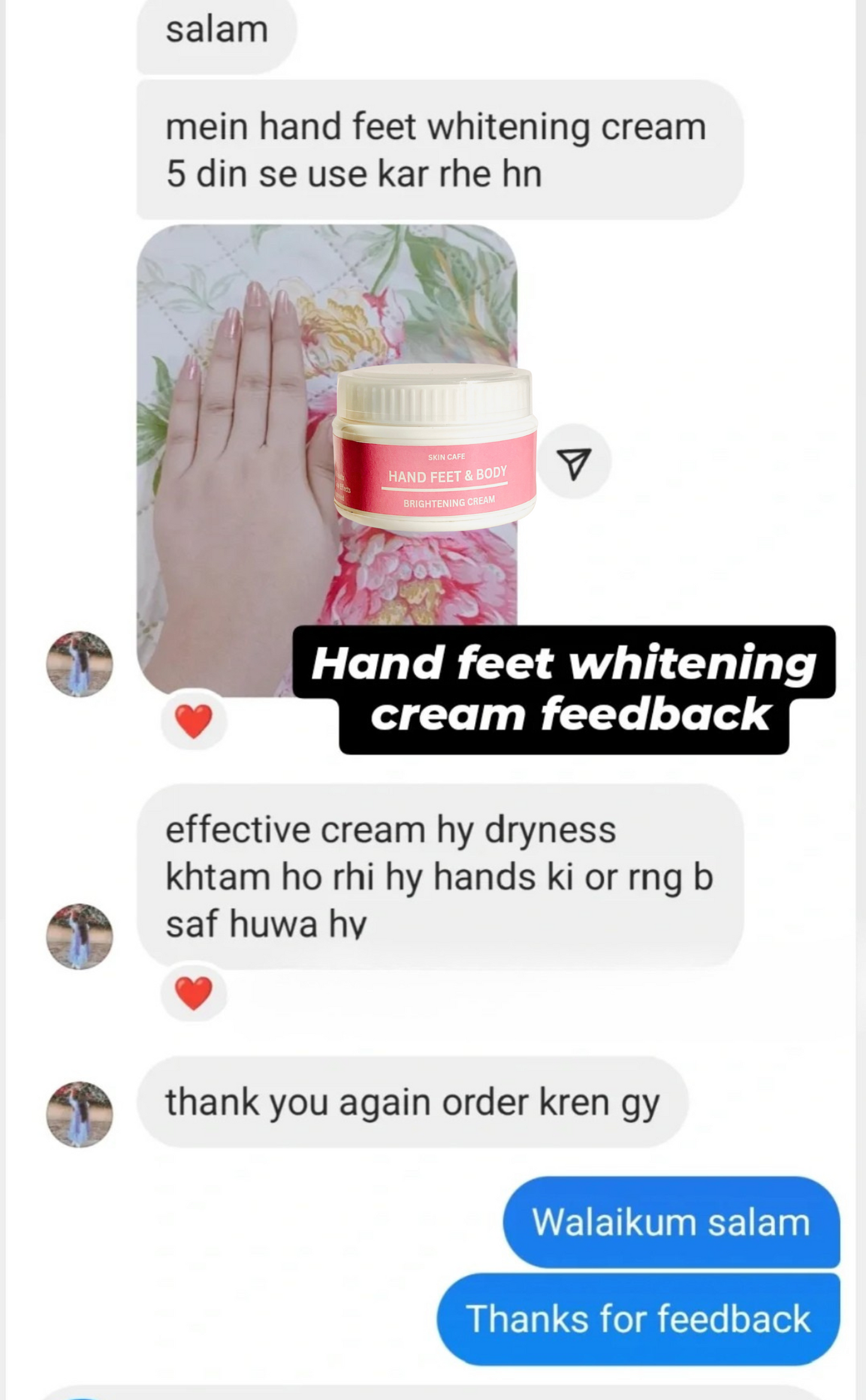 HAND FEET WHITENING CREAM (7 DAYS GURRANTTEE RESULTS )
